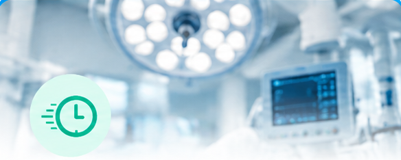 Operating room and clock representing responsive support.