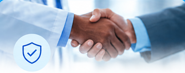 Handshake representing trusted partnerships.